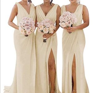 Formal Bridesmaid Dress. Champagne